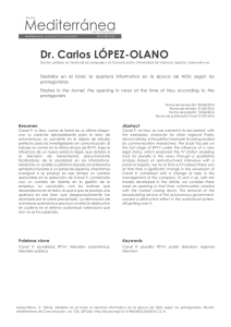Dr. Carlos LÓPEZ-OLANO - Revista Mediterránea de Comunicación