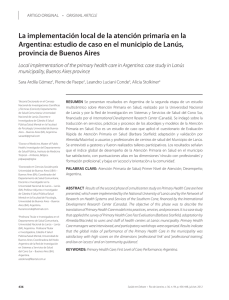 La implementación local de la atención primaria en la Argentina