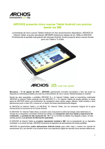 ARCHOS presenta cinco nuevas Tablet Android con precios desde