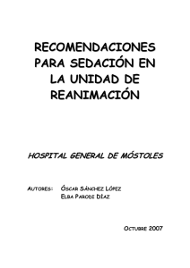 Recomendaciones para la sedación en la unidad de