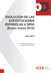 evolución de las exportaciones españolas a siria enero marzo 2015