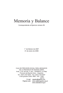 Memoria y Balance - Caja de Abogados