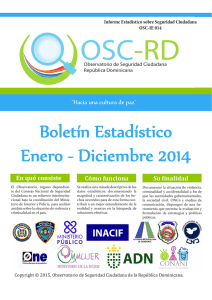 Boletín Estadístico Enero - Diciembre 2014