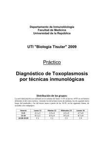Práctico Diagnóstico de Toxoplasmosis por técnicas inmunológicas