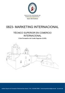 0823- marketing internacional - Instituto Superior de Formación