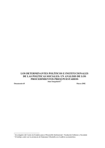 los determinantes políticos e institucionales de las políticas sociales