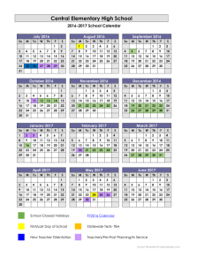 2016-17 School Calendar