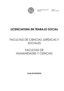 Plan de Estudios LTS - Facultad de Ciencias Jurídicas y Sociales