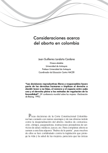 Consideraciones acerca del aborto en colombia