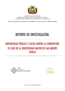UMSA - Ministerio de Transparencia Institucional y Lucha Contra la