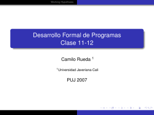 Desarrollo Formal de Programas Clase 11-12