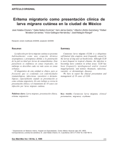 Eritema migratorio como presentación clínica de larva migrans