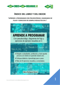 Indice libro y ebook aprende a programar pseudocodigo diagramas
