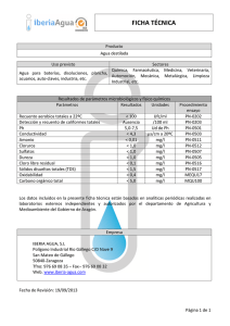 Ficha técnica agua destilada septiembre 2013 A