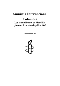 Los paramilitares en Medellín: ¿desmovilización o