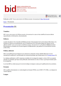 Presentación [1] - BiD - Universitat de Barcelona
