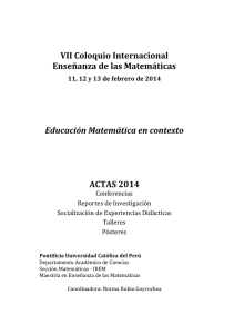 VII Coloquio Internacional Enseñanza de las Matemáticas
