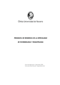 Programa Formación Especialidad Microbiología y Parasitología. MIR