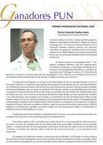 PREMIO UNIVERSIDAD NACIONAL 2008 Doctor Gerardo Gamba