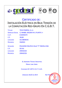 certificado de: instalación eléctrica en baja tensión de la