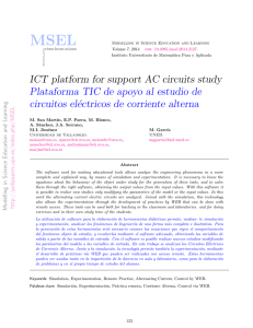 ICT platform for support AC circuits study Plataforma