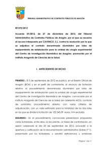 RE 072/2012 Acuerdo 59/2012, de 27 de diciembre de 2012, del