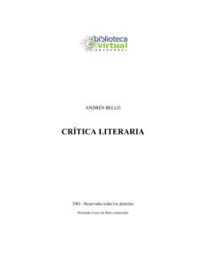 crítica literaria - Biblioteca Virtual Universal