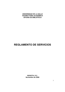 reglamento de servicios - Universidad de La Salle
