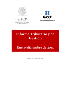 Informe Tributario y de Gestión Enero-diciembre de 2014