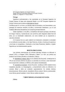Mesotelioma Pleural - Sociedad Argentina de Cirugía Torácica