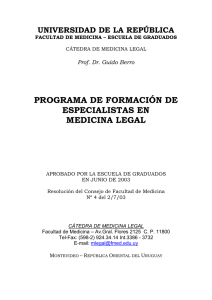 Medicna Legal - Escuela de Graduados
