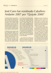 José Cano fue nombrado Caballero Andante 2007 por "Quijote 2000"