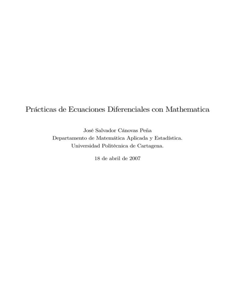 Pr Cticas De Ecuaciones Diferenciales Con Mathematica