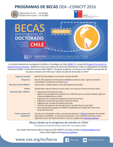 PROGRAMAS DE BECAS OEA –CONICYT 2016 www.oas.org/es