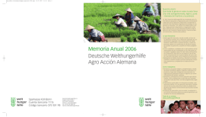 Memoria Anual 2006 Deutsche Welthungerhilfe Agro Acción Alemana