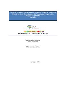 Informe final de consultoría de Bolivia