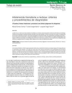 Intolerancia transitoria a lactosa: criterios y procedimientos de