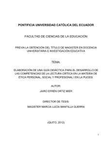 1ra UNIDAD - Pontificia Universidad Católica del Ecuador