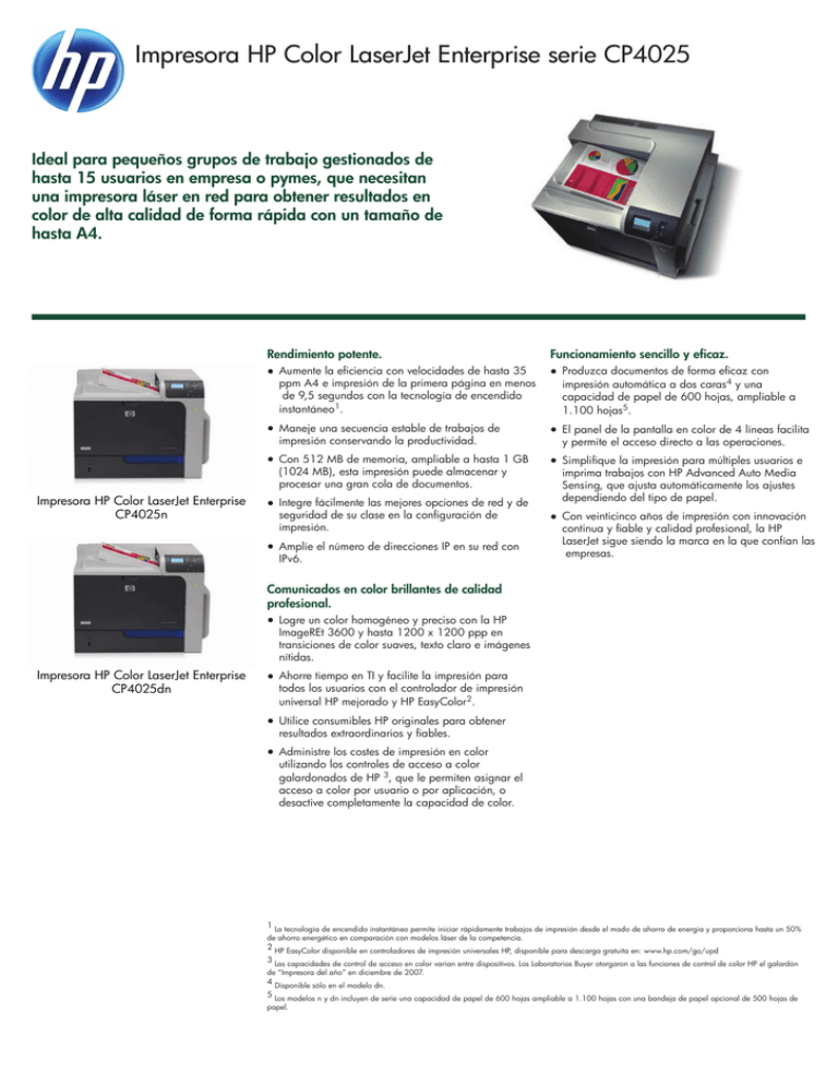 Ipg Hw Commercial Color High End Laserjet Datasheet P Cp