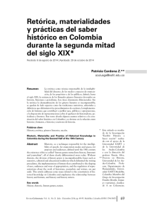 Retórica, materialidades y prácticas del saber histórico en Colombia