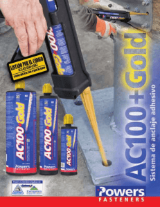 AC100+ Gold es un sistema de anclaje adhesivo