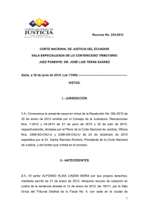 Recurso No. 234-2012 CORTE NACIONAL DE JUSTICIA DEL