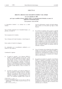 Directiva 2009/107/CE del Parlamento Europeo y del Consejo, de
