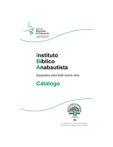Instituto Bíblico Anabautista Catálogo