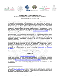 BECAS CONACYT -OEA- AMEXCID 2015 Cooperación para el