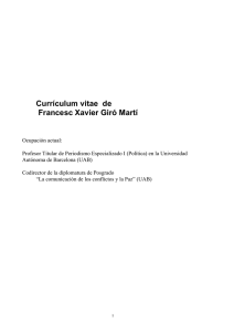 Currículum vitae de Francesc Xavier Giró Martí