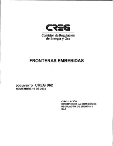 Documento creg-062 - CREG Comisión de Regulación de