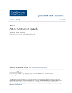 Article Abstracts in Spanish - Digital Commons at Loyola Marymount