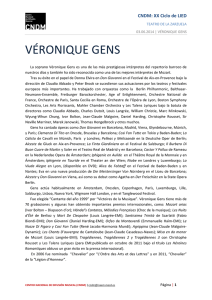 Biografía Véronique Gens - Centro Nacional de Difusión Musical