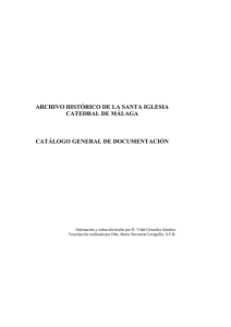 Catálogo General del Archivo Histórico de la Catedral de Málaga